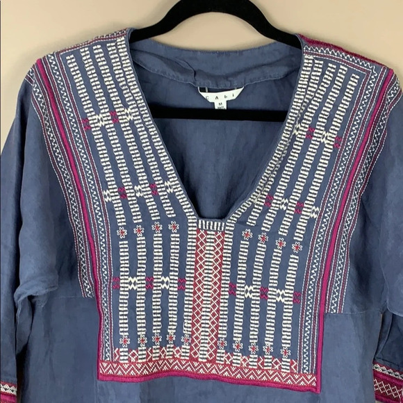 Cabi faded blue tunic top sz med - Picture 2 of 8